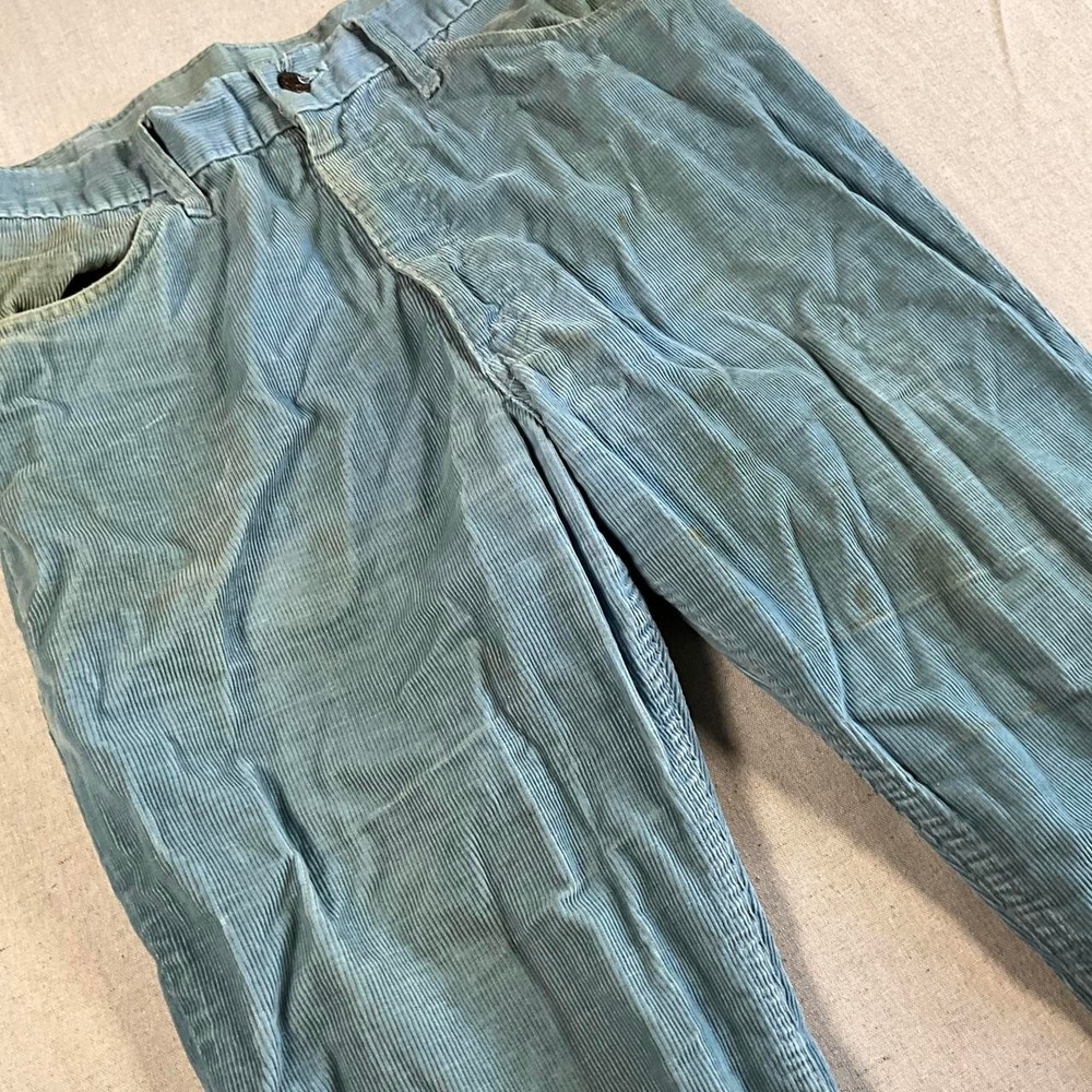 Mens VTG 60s 70s Levis White Tag Blue Corduroy Distressed Pants (32x29)